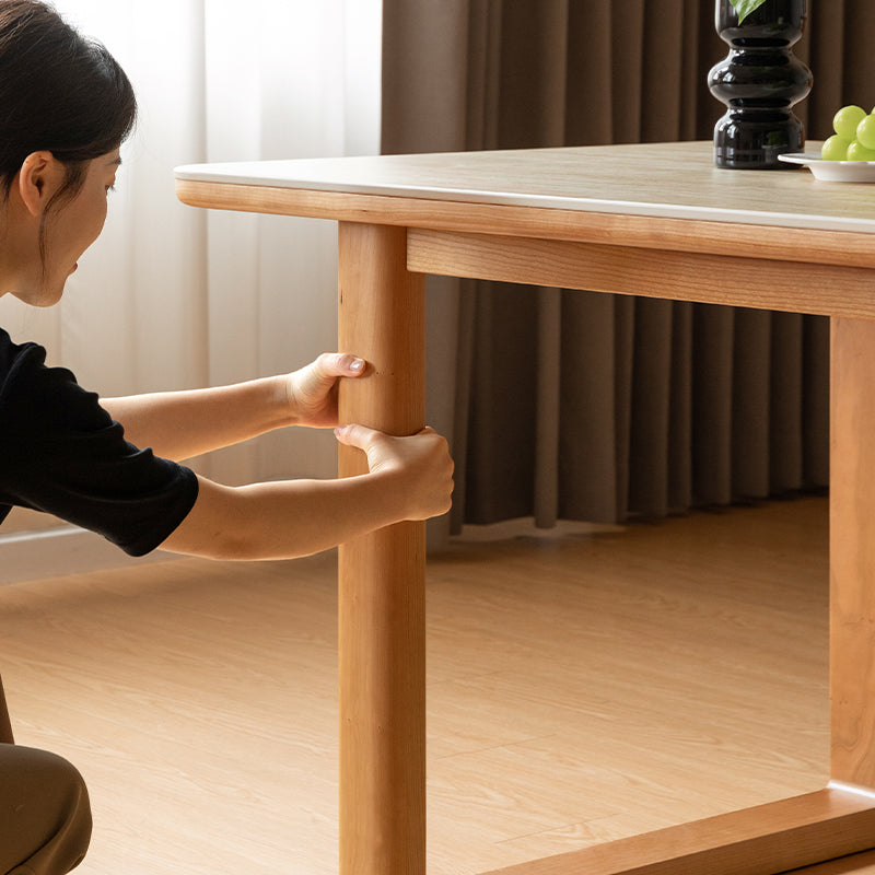 Drew Cherry Wooden Dining Table, Ceramic Top 140cm / 160cm / 180cm / 200cm – view 5