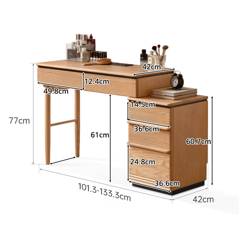 Chester Solid Oak Adjustable Dressing Table with Drawer – view 8