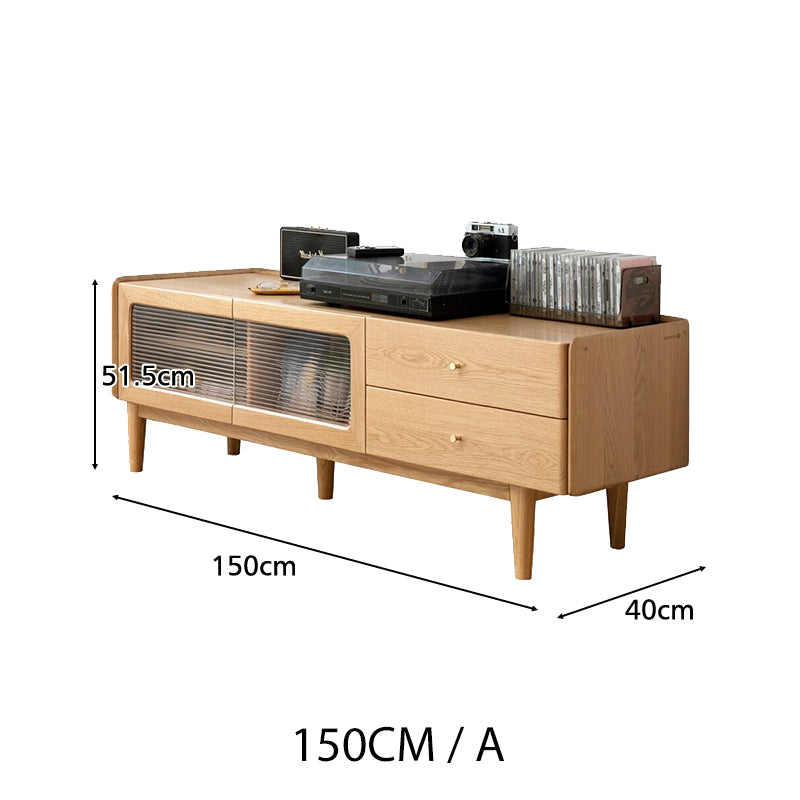 Claudia Wooden TV Unit in Solid Ash 150cm 180cm 200cm 220cm 240cm – view 10