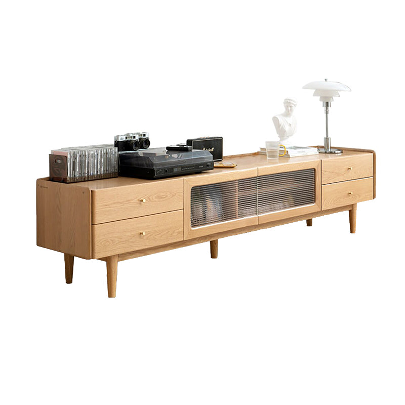 Claudia Wooden TV Unit in Solid Ash 150cm 180cm 200cm 220cm 240cm – 220cm Nature Wood, view 15