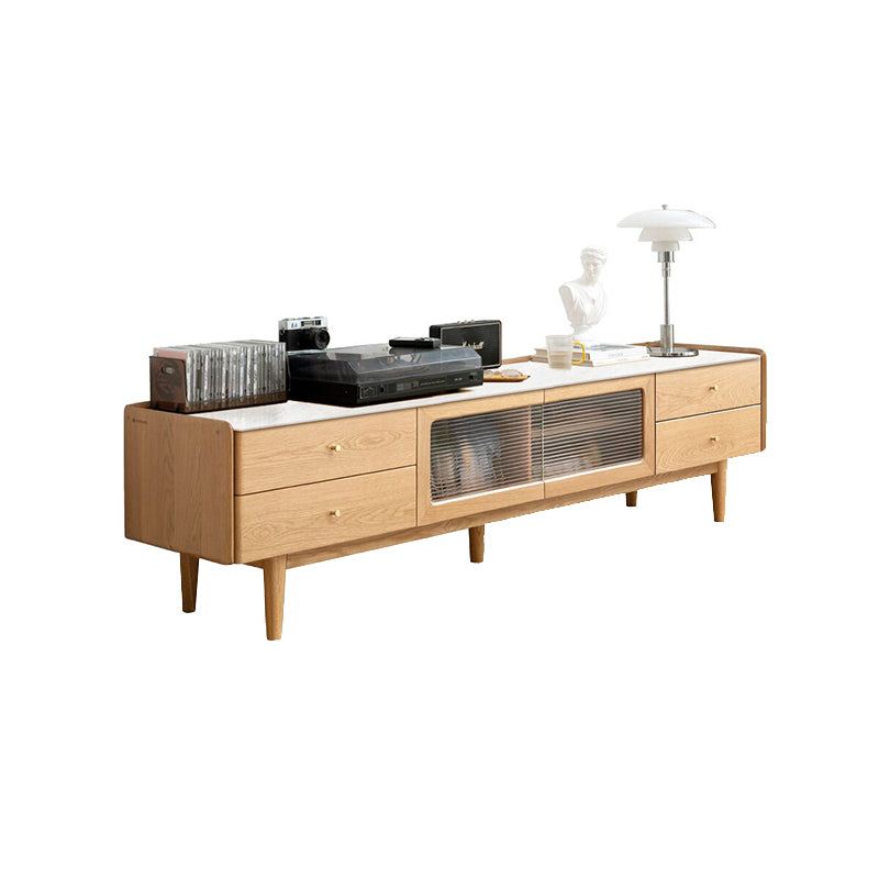 Claudia Wooden TV Unit with Stone Panel, Solid Ash 180cm / 200cm / 220cm – 220cm, view 13