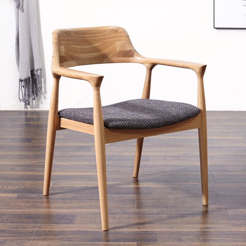 Sharon Curved Back Wooden Dining Chair in Solid Ash – Natural Wood, view 9