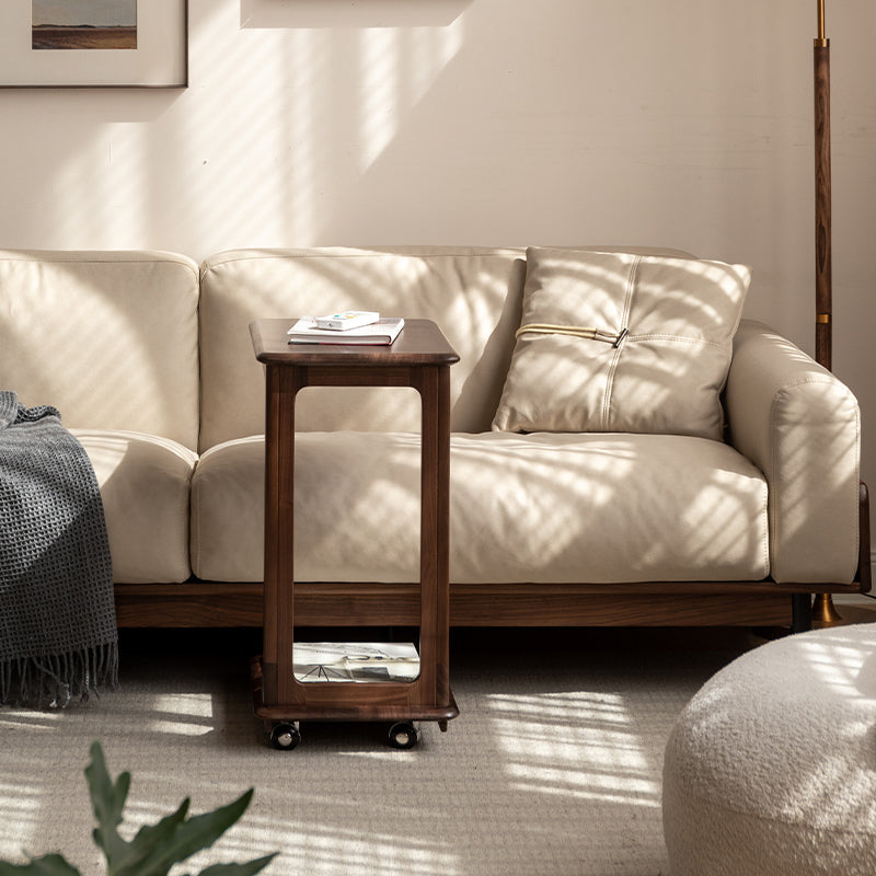 Dahlia Solid Black Walnut Side Table on Swivel Casters – view 2