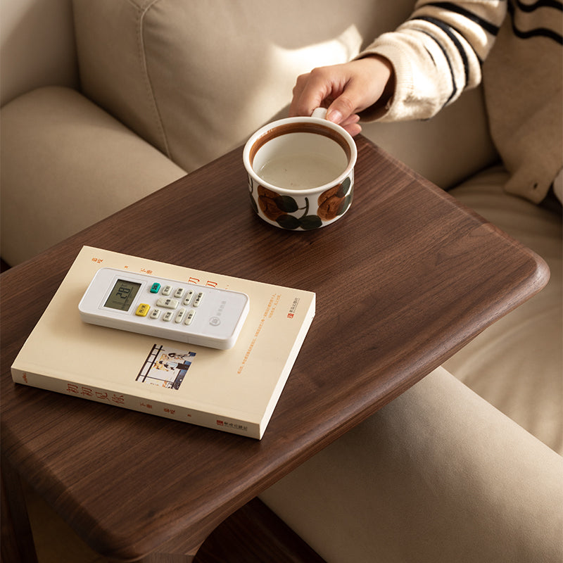 Dahlia Solid Black Walnut Side Table on Swivel Casters – view 6