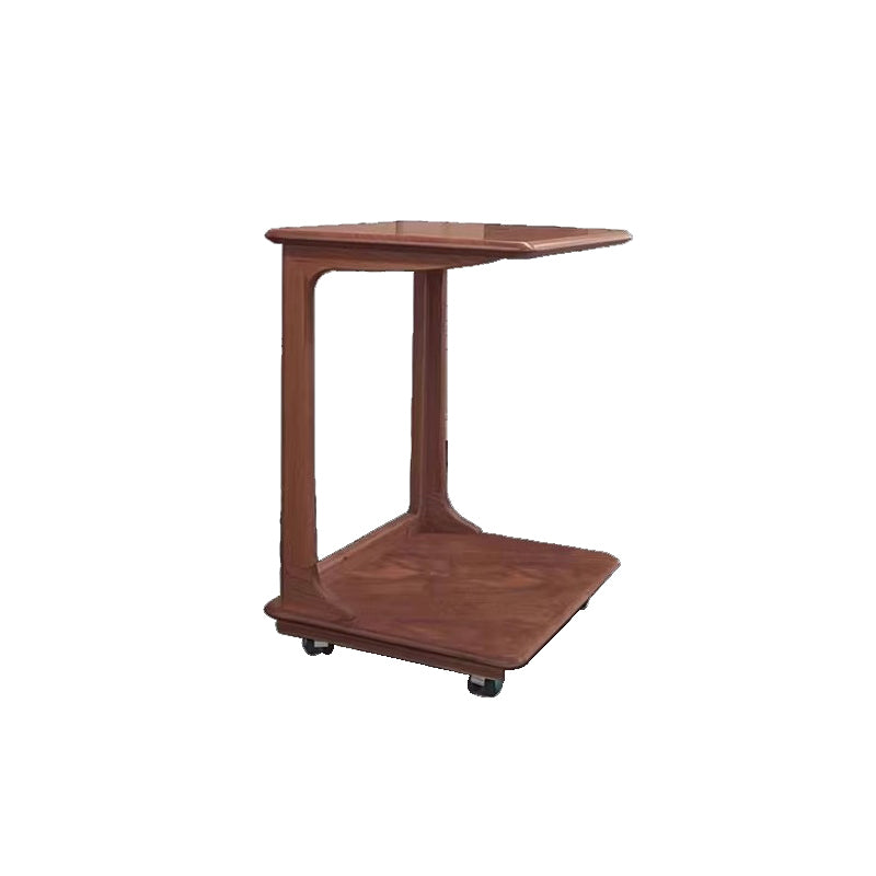 Dahlia Solid Black Walnut Side Table on Swivel Casters – view 7