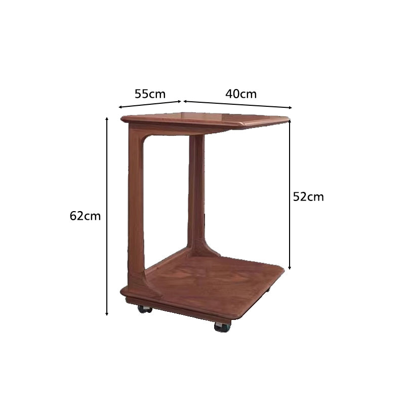 Dahlia Solid Black Walnut Side Table on Swivel Casters – view 8