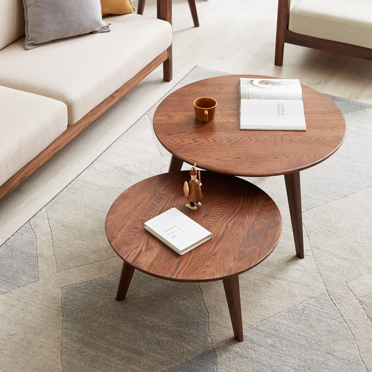 Daubs solid oak coffee table and side table – view 3