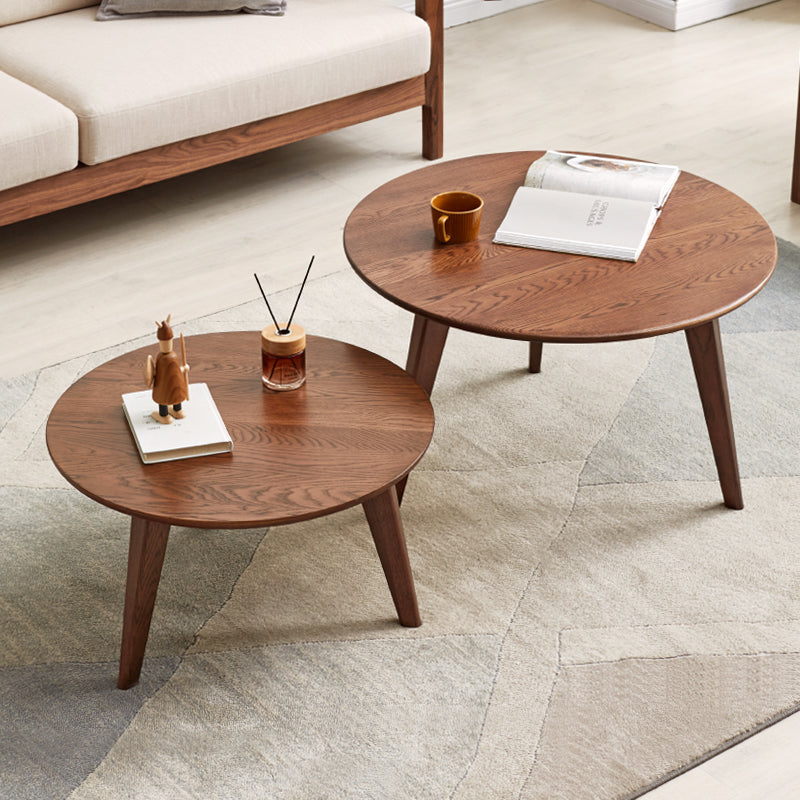 Daubs solid oak coffee table and side table – Walnut 75cm + 60cm