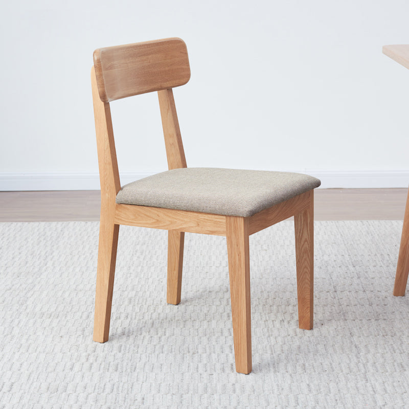 Fabric Curved-Back Dining Chair, Solid American Oak Frame