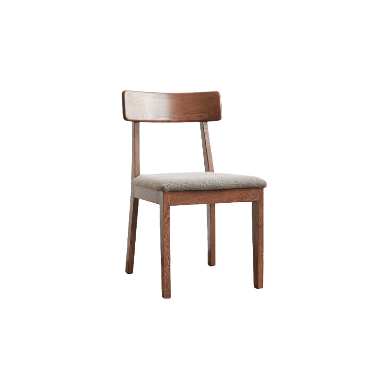 Fabric Curved-Back Dining Chair, Solid American Oak Frame – view 5