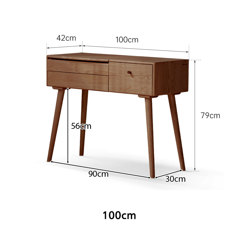 Dora Solid Oak Dressing Table with Drawer and Stool 80cm / 100cm / 120cm – view 22