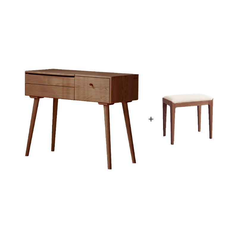 Dora Solid Oak Dressing Table with Drawer and Stool 80cm / 100cm / 120cm – Walnut 100cm, view 21