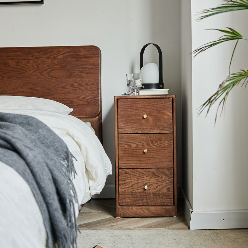 Ellen Solid American Oak Chest of Drawers 3 / 4 / 5 / 6 Drawers – Walnut 3-drawer, view 10