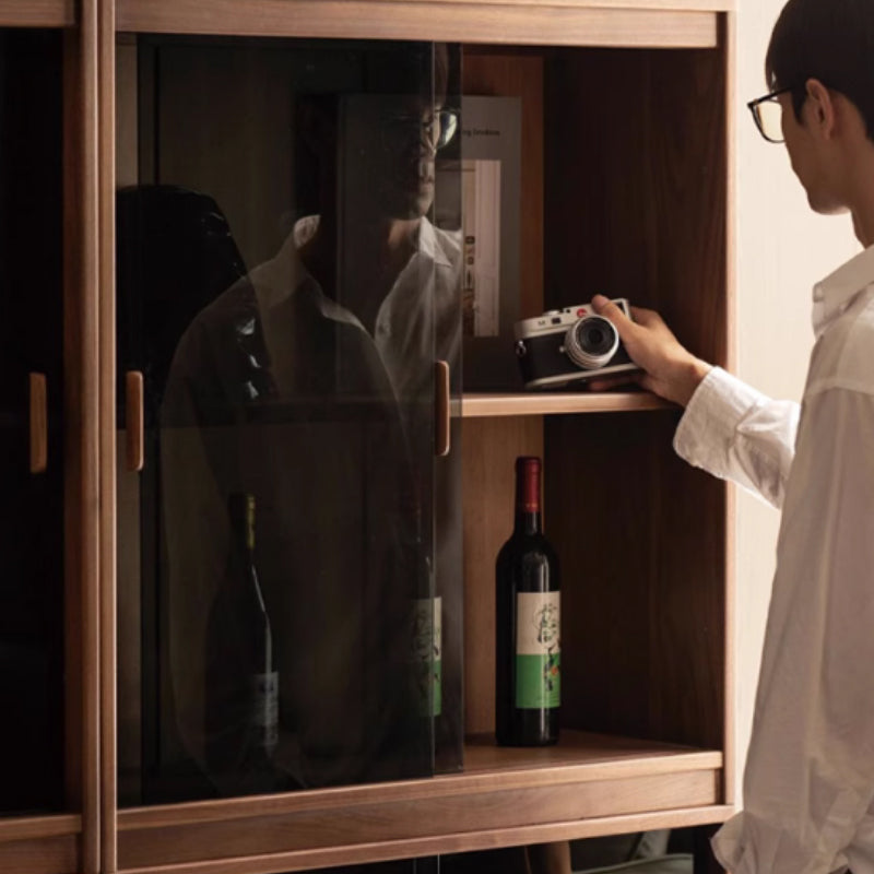 Ezra Solid Black Walnut Storage Cabinet, Stackable Modular Units – view 10