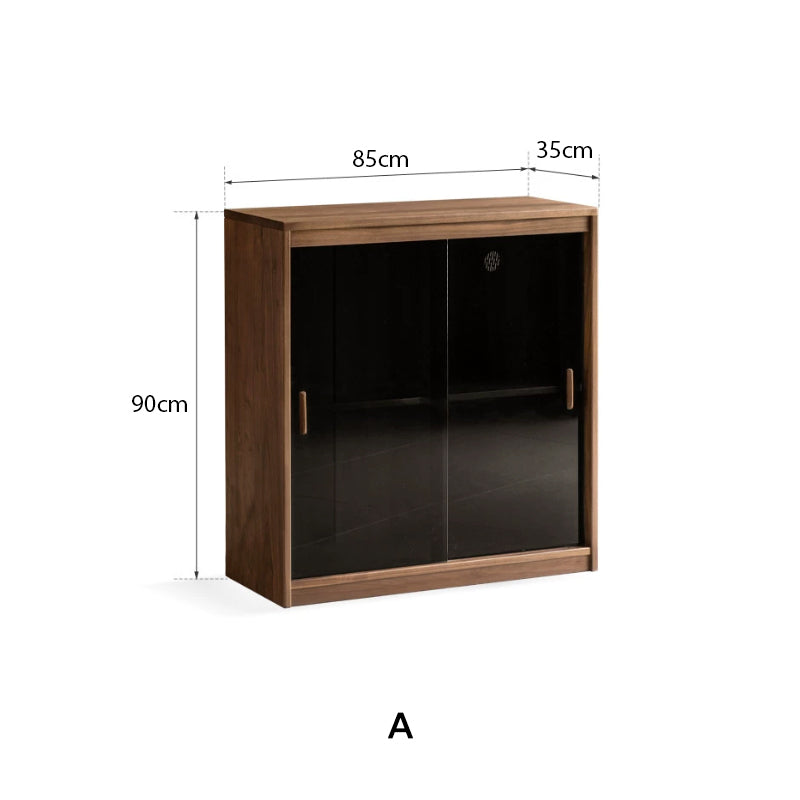 Ezra Solid Black Walnut Storage Cabinet, Stackable Modular Units – view 12
