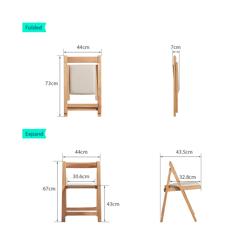 Emma Foldable Wooden Dining Chair with Upholstered Seat – view 13