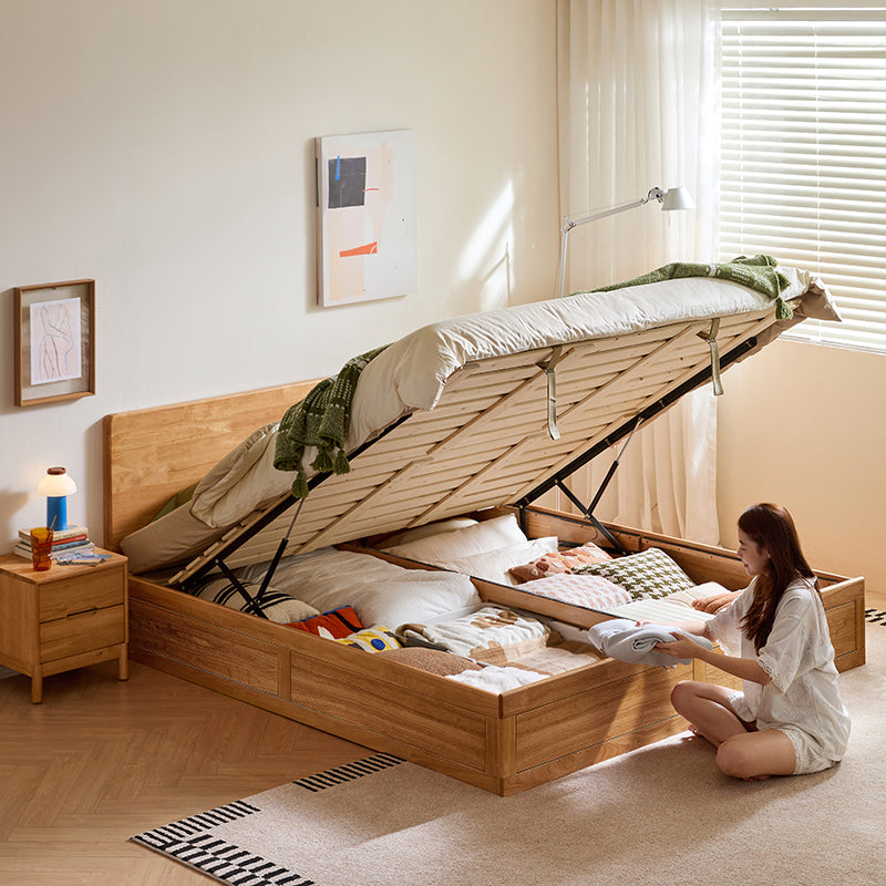 Gemma rubberwood bed frame with under-bed storage – view 3