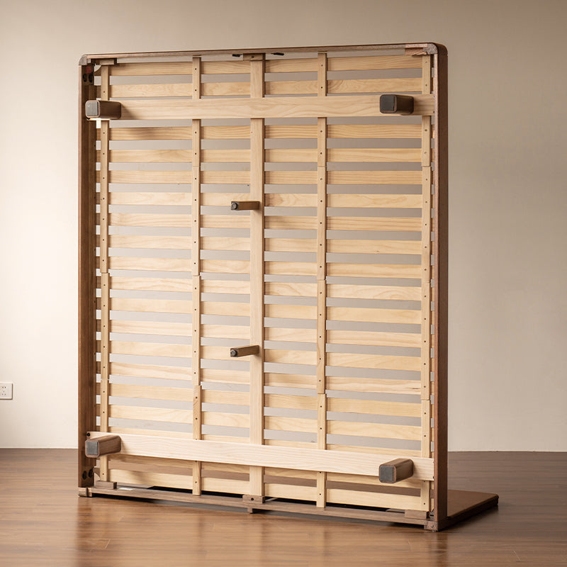 Genevieve solid American oak queen bed frame in walnut colour – view 11