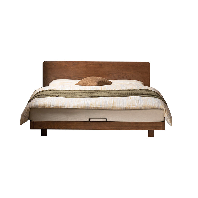 Genevieve solid American oak queen bed frame in walnut colour – view 12