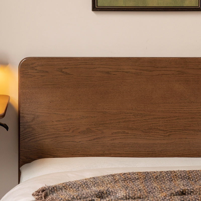 Genevieve solid American oak queen bed frame in walnut colour – view 7