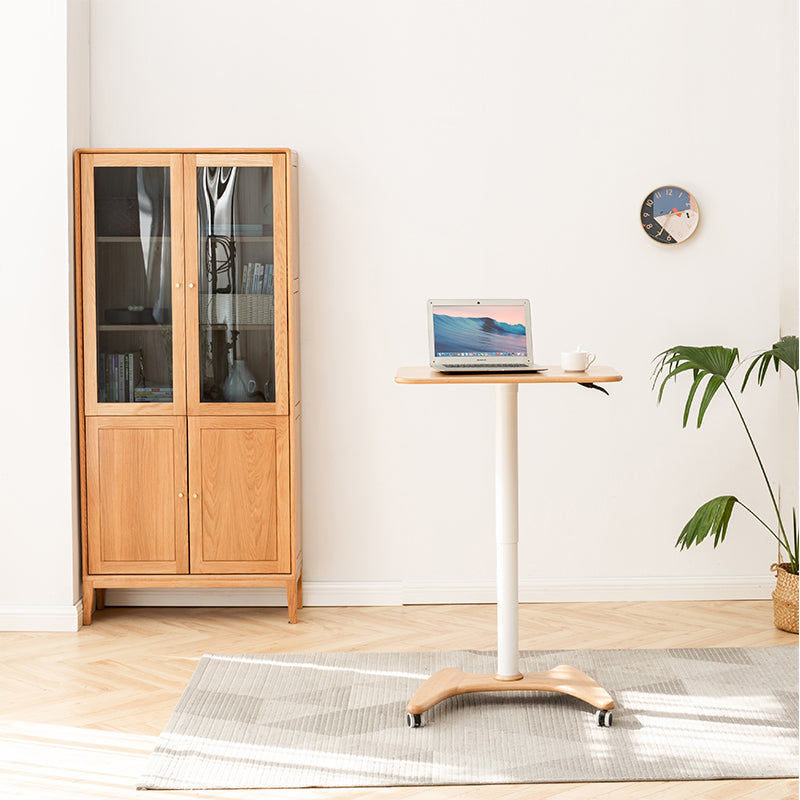 Geraldine Height-Adjustable Wooden Desk in Solid American Oak – view 2