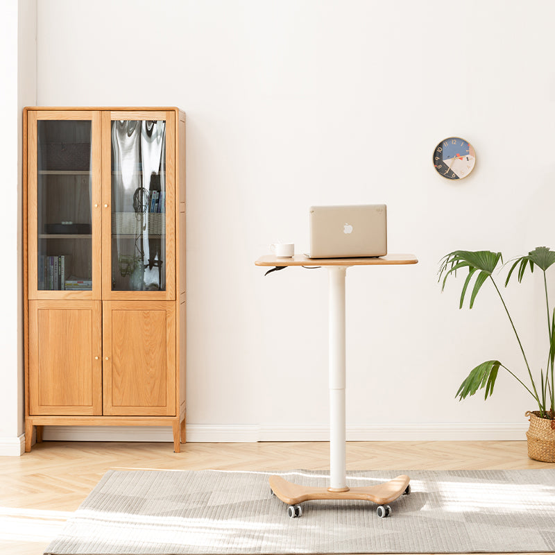 Geraldine Height-Adjustable Wooden Desk in Solid American Oak – view 4