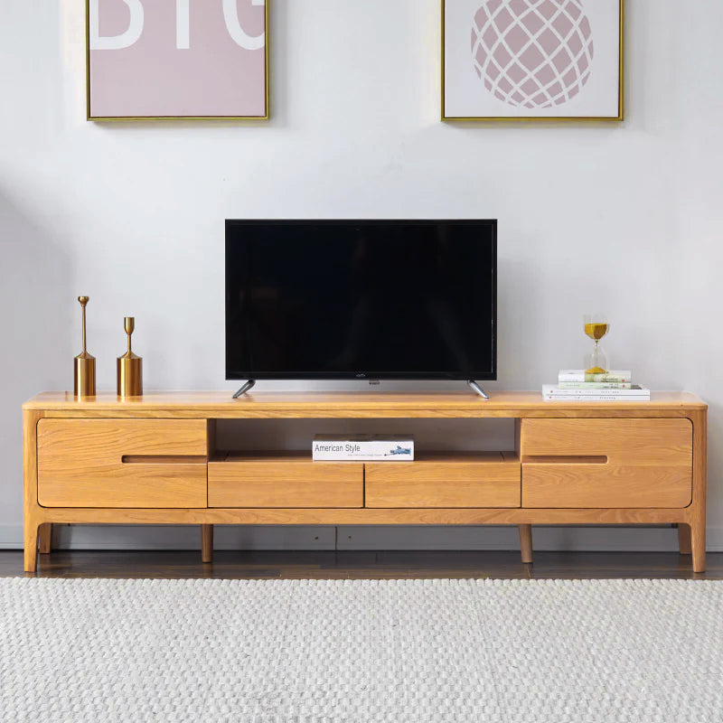Grove solid American oak TV unit