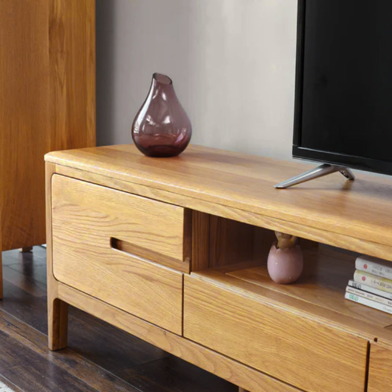 Grove solid American oak TV unit – view 3