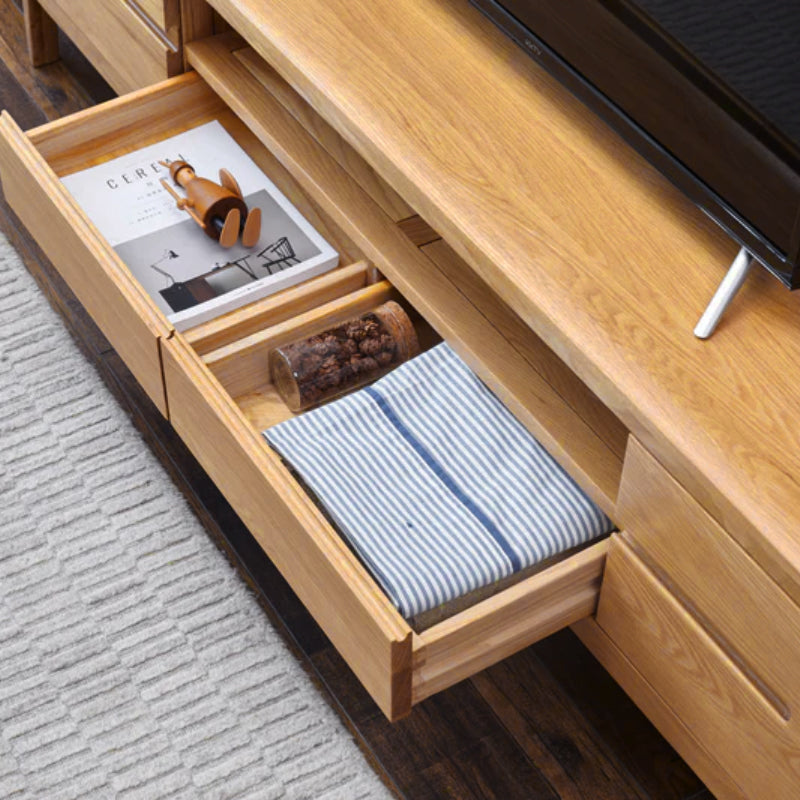 Grove solid American oak TV unit – view 5