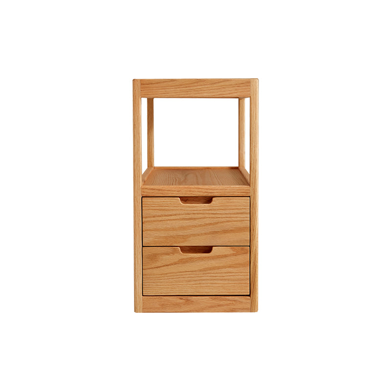 Grover Solid American Oak Coffee Table with Ceramic, Drawer and Casters – view 11