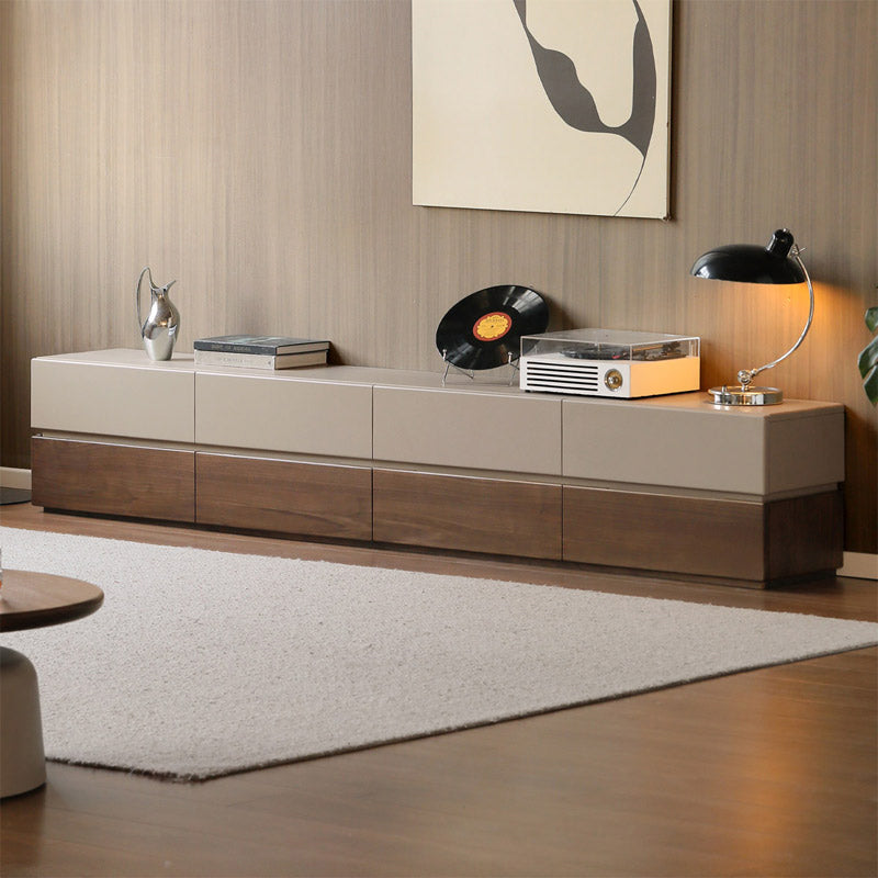 Hannah black walnut and liriodendron TV unit with 8 drawers – view 2