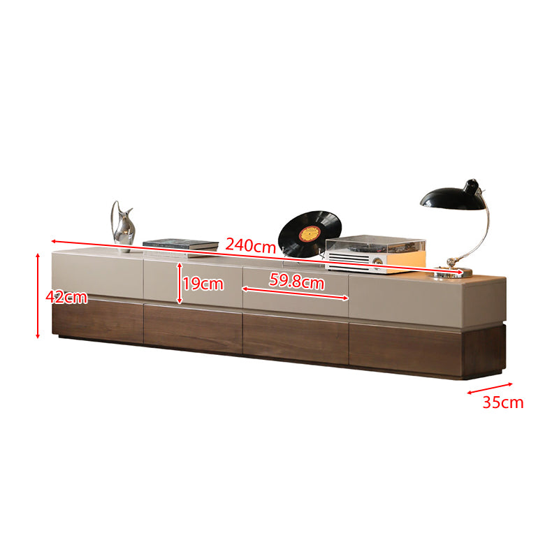 Hannah black walnut and liriodendron TV unit with 8 drawers – view 7
