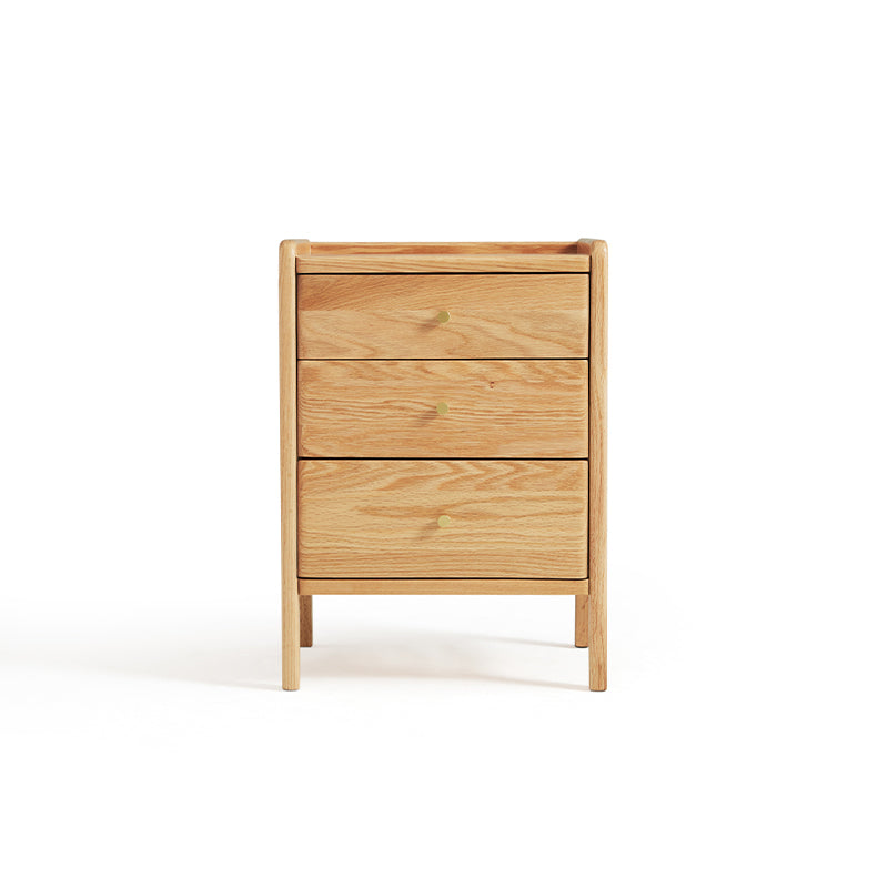 Harlan solid oak bedside table with three drawers – view 6