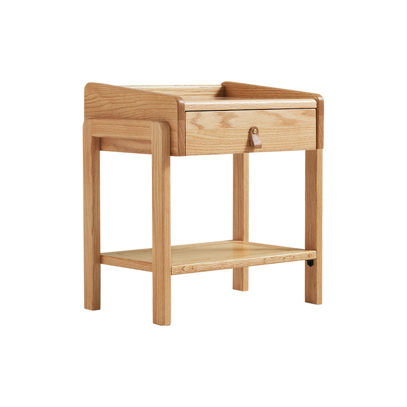Harlan 45cm solid oak bedside table in natural finish – view 4