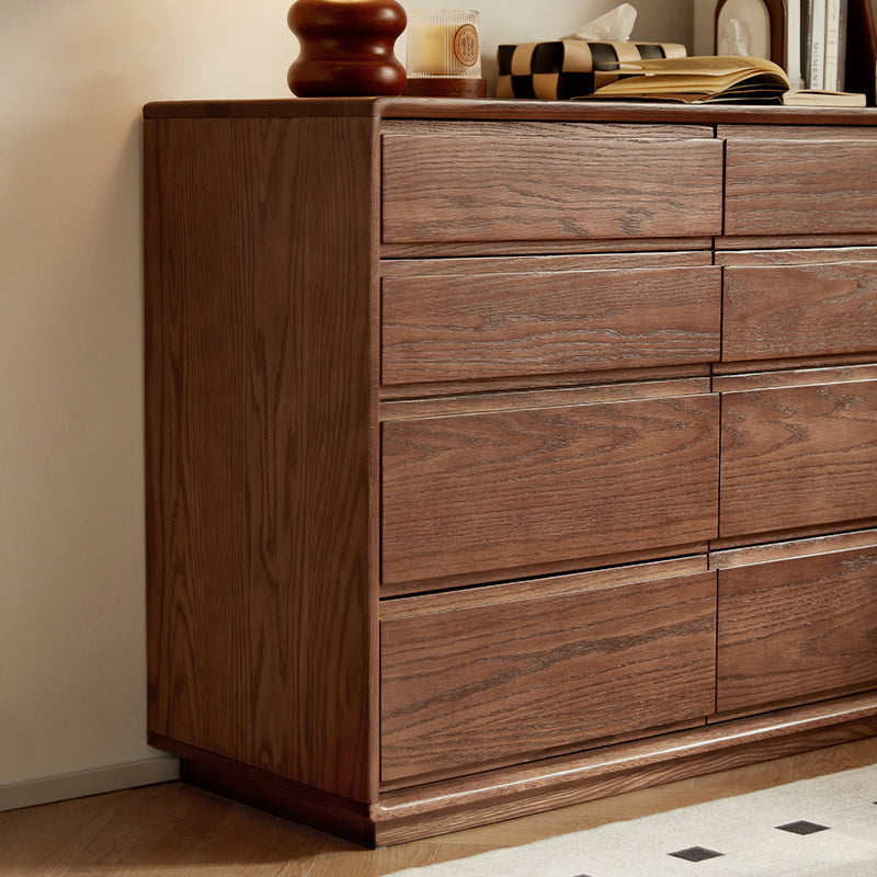 Harriet solid oak chest of drawers in walnut finish – view 3