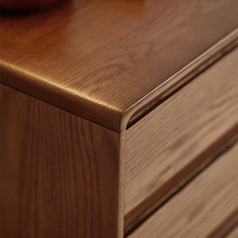 Harriet solid oak chest of drawers in walnut finish – view 6