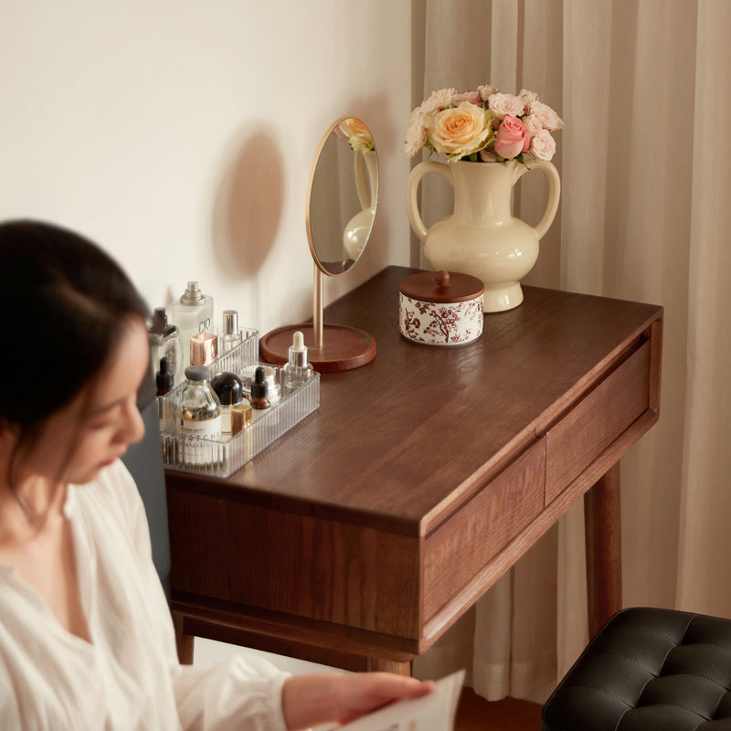 Harriet Solid Oak Dressing Table Set with 4 or 8-Drawer Cabinet – view 11