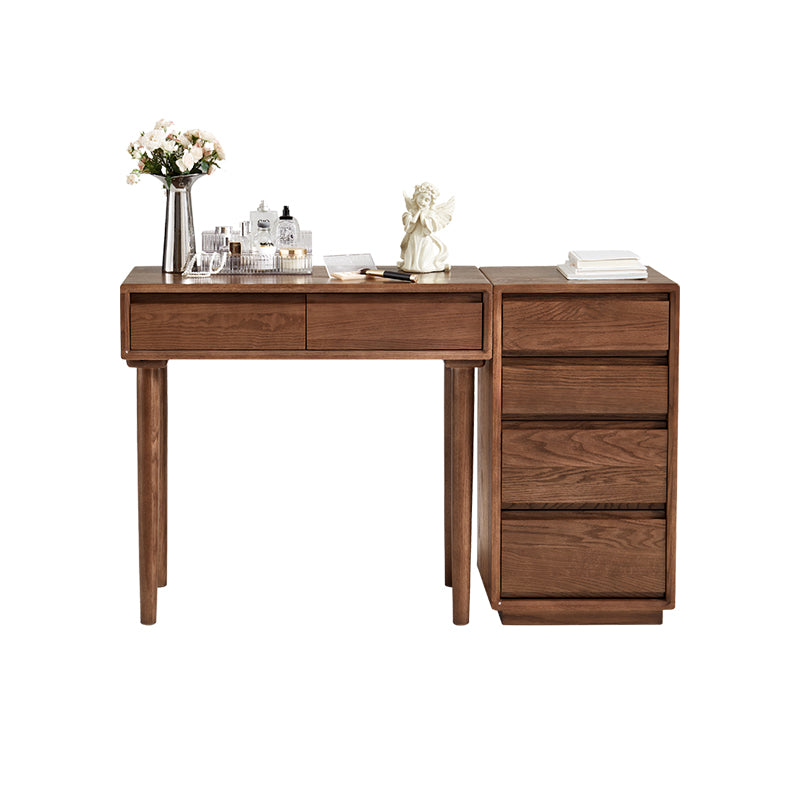 Harriet Solid Oak Dressing Table Set with 4 or 8-Drawer Cabinet – 4-drawer+Table Dressing Table, view 9