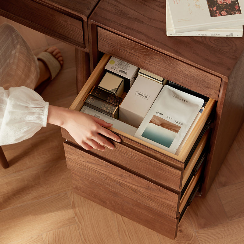 Harriet Solid Oak Dressing Table Set with 4 or 8-Drawer Cabinet – view 7