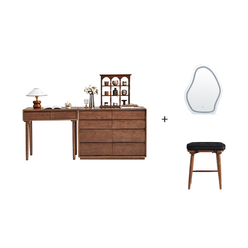 Harriet Solid Oak Dressing Table Set with 4 or 8-Drawer Cabinet – 8-drawer+Table SET, view 21