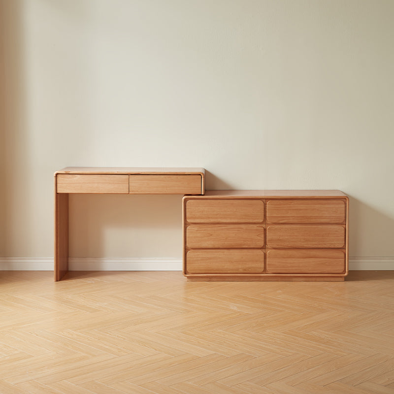 Heathcliff Rubberwood Adjustable Dressing Table, Natural 3 / 6-Drawer – view 6