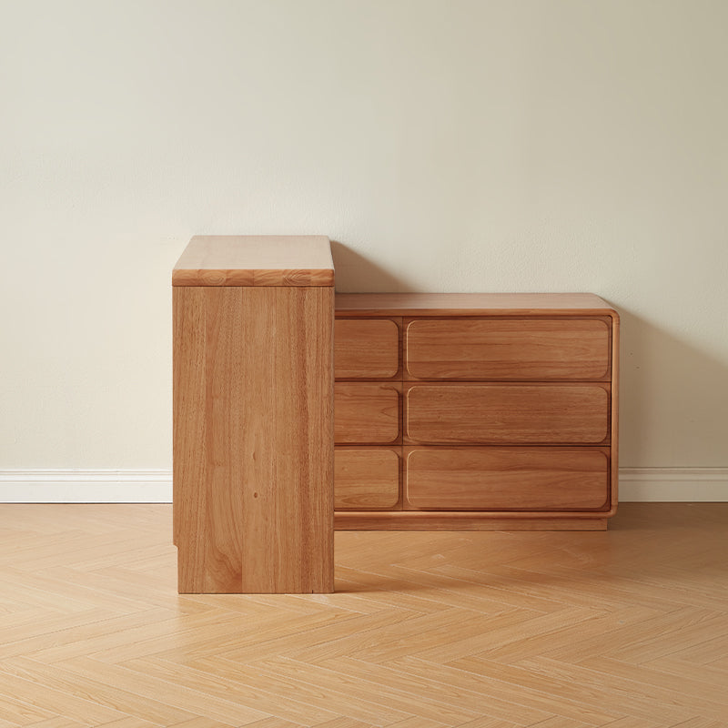 Heathcliff Rubberwood Adjustable Dressing Table, Natural 3 / 6-Drawer – view 8