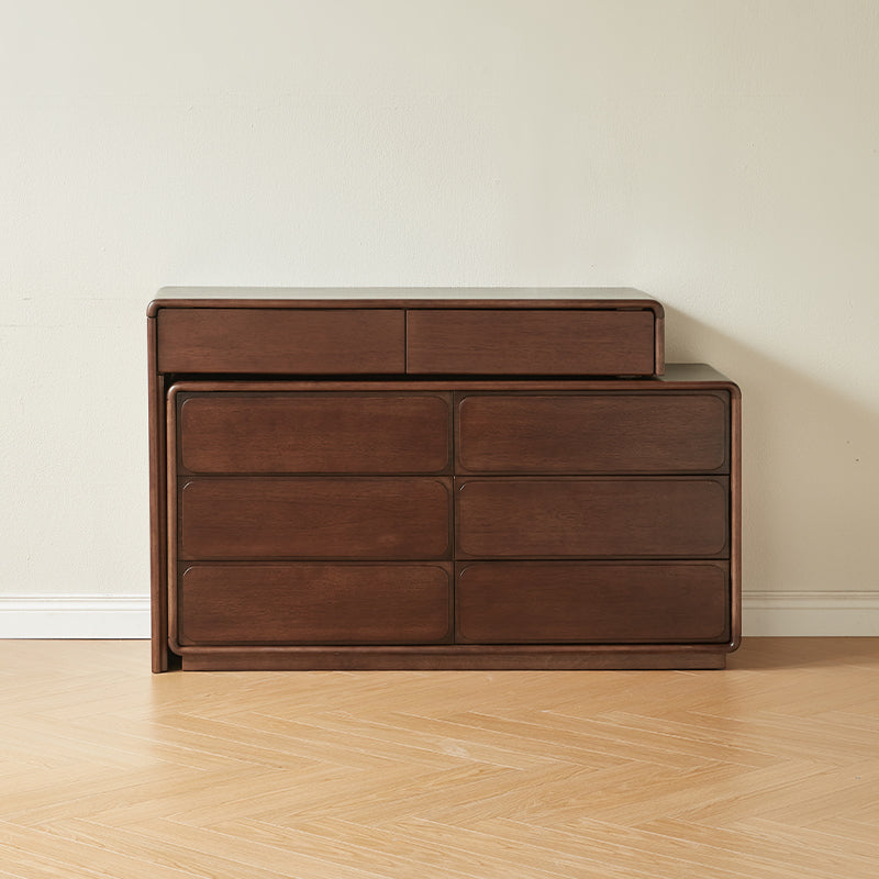 Heathcliff Rubberwood Adjustable Dressing Table, Walnut 3 / 6-Drawer – view 20