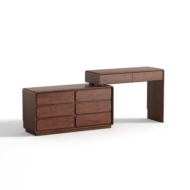Heathcliff Rubberwood Adjustable Dressing Table, Walnut 3 / 6-Drawer – view 28
