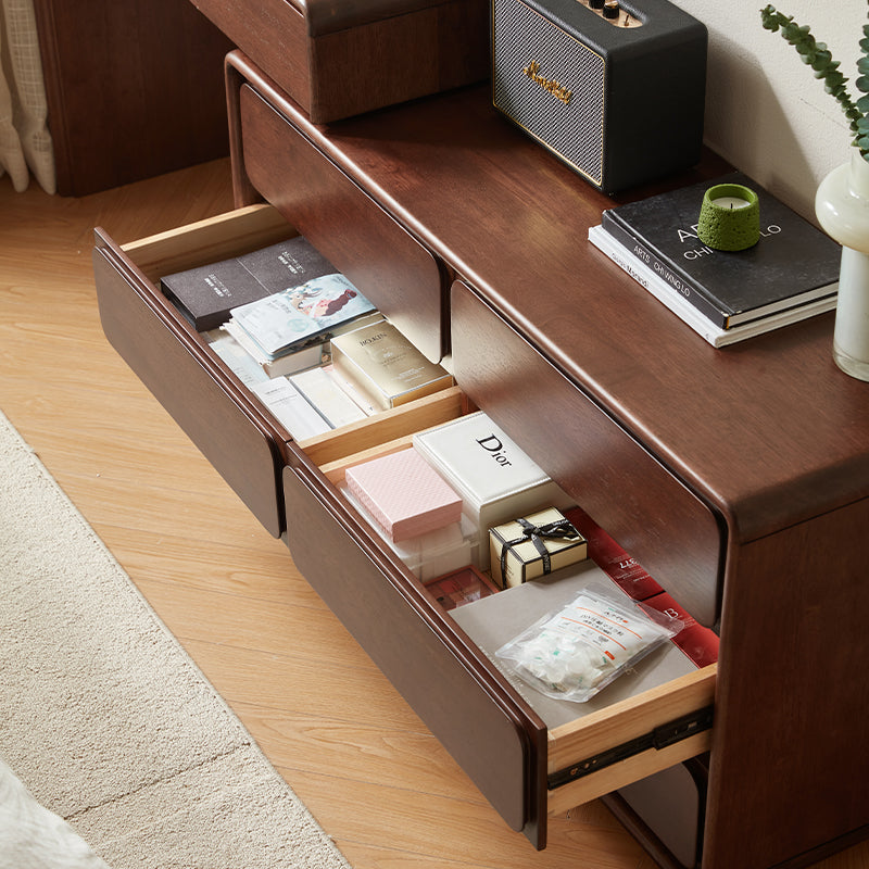 Heathcliff Rubberwood Adjustable Dressing Table, Walnut 3 / 6-Drawer – view 6