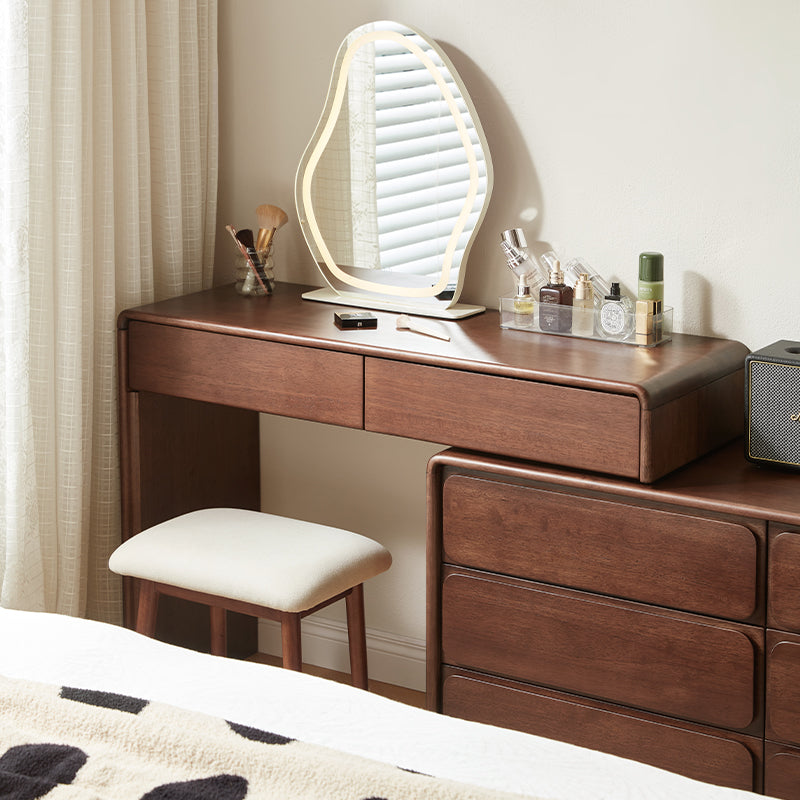 Heathcliff Rubberwood Adjustable Dressing Table, Walnut 3 / 6-Drawer – view 7
