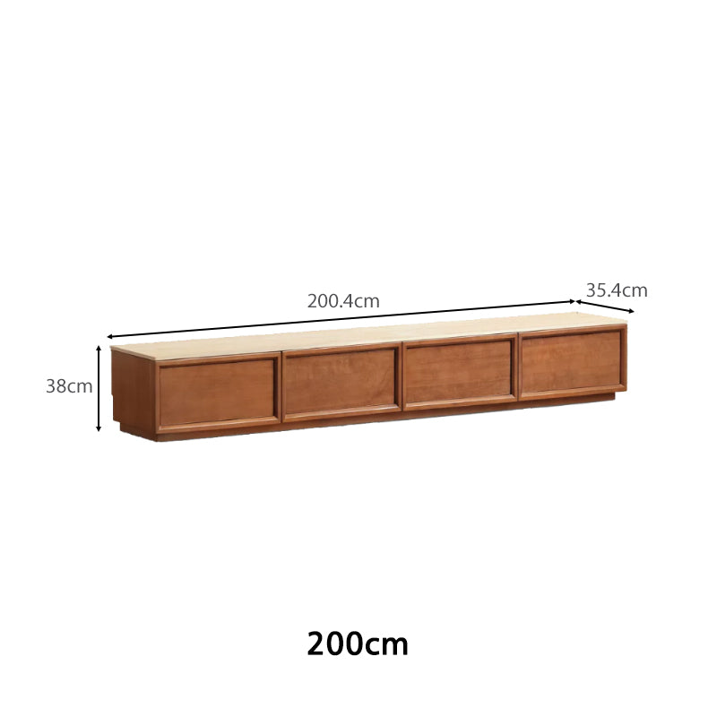 Jagger solid poplar TV unit with ceramic top in teak colour – view 11