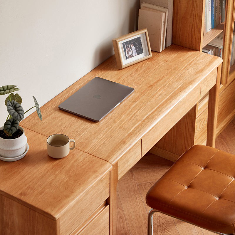 Jerry Wooden Desk in Rubberwood with Cabinet & Chair Options 80cm / 100cm – view 5