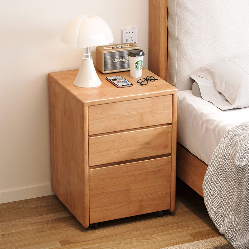 Judith Wooden Side Table with Drawer in Rubberwood 40cm