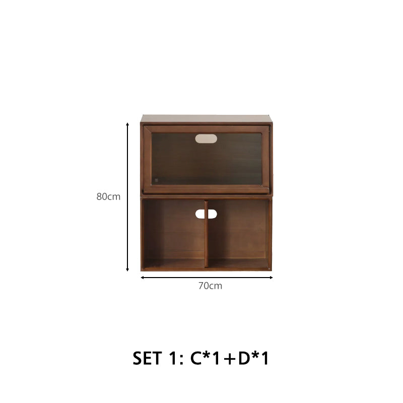 Julius solid black walnut stackable storage cabinet modules – view 10